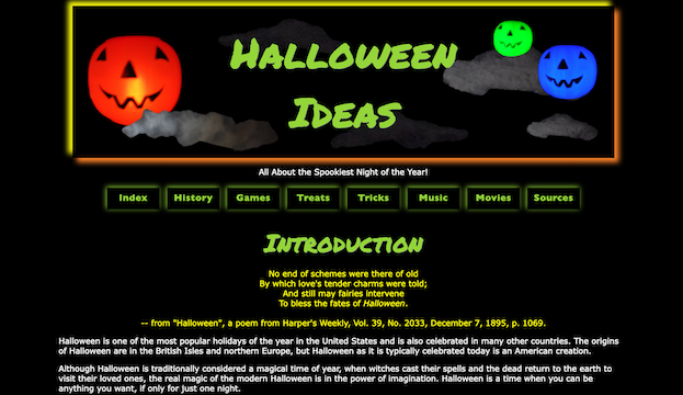 Halloween Ideas Home Page