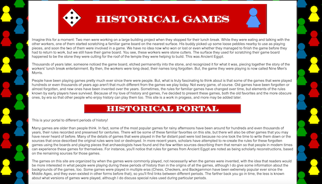 Historical Games Home Page