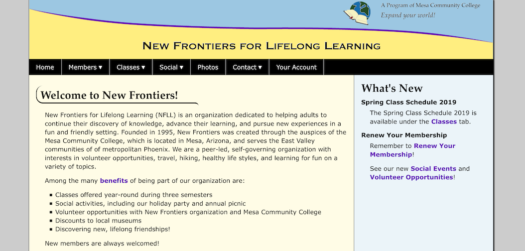 New Frontiers Home Page